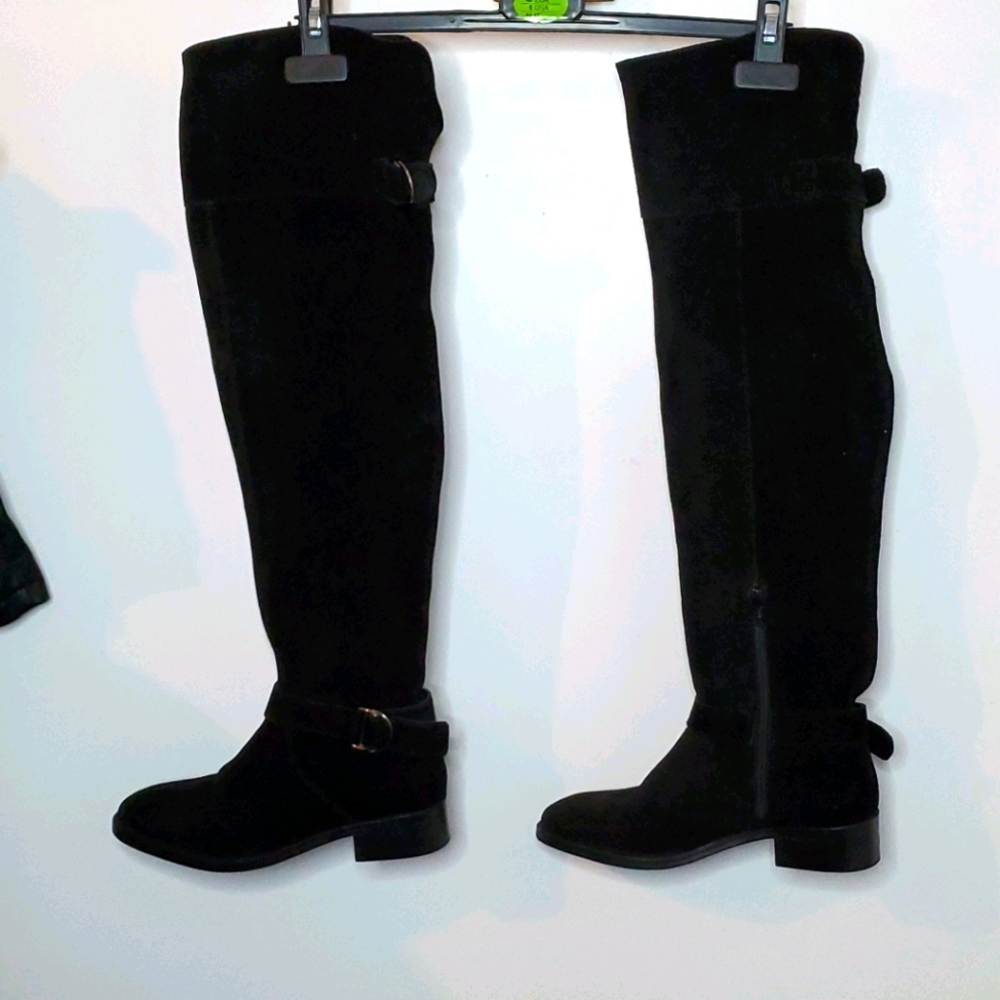 ASOS over the Knee Faux Suede Black Boot